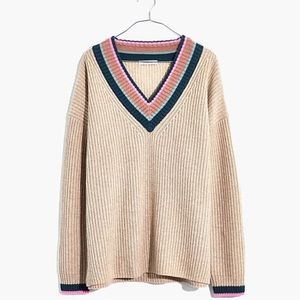 Madewell Tipped Forrest V-neck Sweater